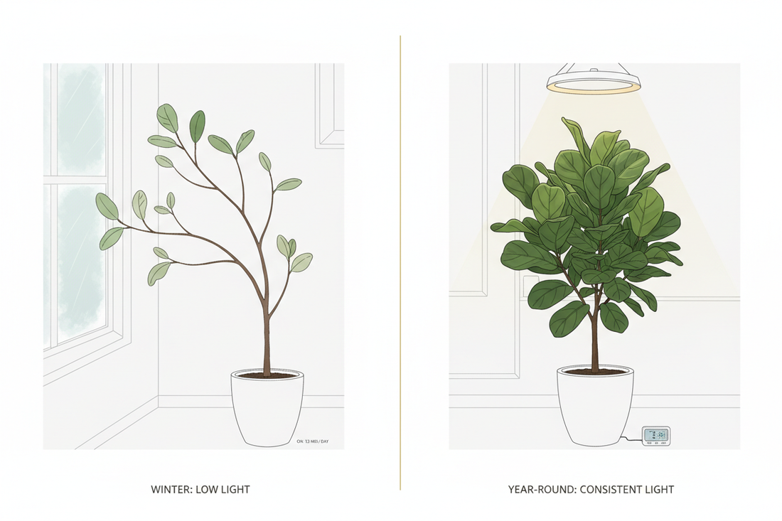 Grow light timer: the easiest way to stop winter legginess fast — Early-Winter Edition