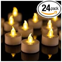 LED Tea Lights Candles- 24Pack Flameless Candles Realistic and Bright Flickering Long Lasting 200Hours for Holiday Celebration,Party, Home Decoration WarmYellow,Battery Operated
