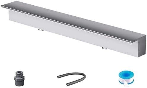 Waterfall Spillway 72 Inch - Garden Fountain Waterfall Embedded Mounting, Heavy Duty Stainless Steel Spray Water Accessories for Pond and Patio