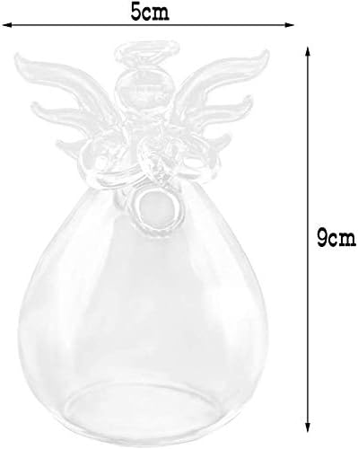Pack of 5 Angel Design Glass Vases Clear Flower Plant Terrarium Container Hanging Vase Wedding Decor Garden Ornaments Hanging Planter