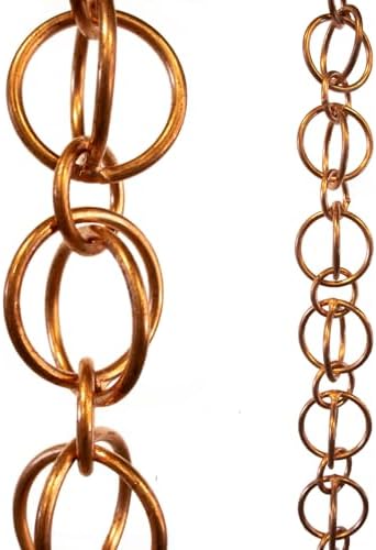 Nutshell Stores Double Loops Rain Chain - Copper - 7 Feet