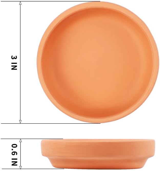 Fcacti 3 inch Small Terra Cotta Plant Saucers, Round Pot Drip Trays,Durable Thicker Clay Plant Tray Flower Pot Saucers for Outdoors Indoors Flower Pots and Planters,Pack of 30