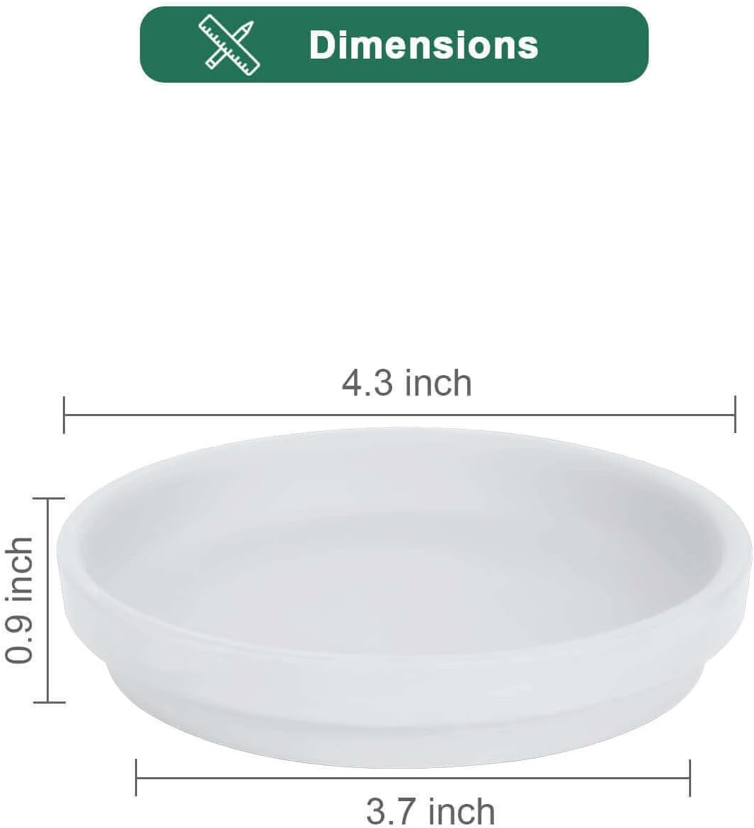 vensovo 4 Inch White Terracotta Plant Saucer Pots Tray - 6 Pcs Round Planter Saucers for Indoor & Outdoor Plants, Small Clay Trays Perfect for 3 Inch 3.5 Inch 4 Inch Flower Pot