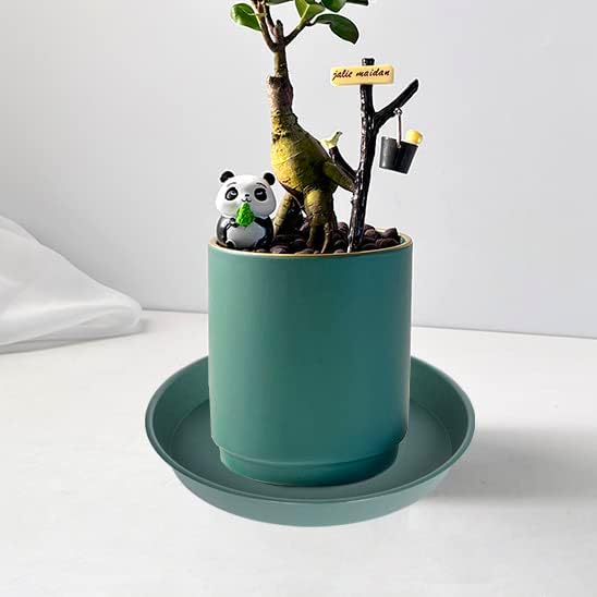 6 Pack Plant Saucer Tray Green, 4 6 8 10 12 13 15 17 19 inch Pot Saucers, Heavy Duty Plastic Plant Saucers for Indoors, Plant Drip Tray, Plant Trays for pots Planter (6", Green)