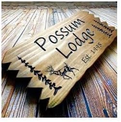 Custom Wooden Signs, Personalized Wood Signs, Custom Wood Signs, Personalized Cabin Signs, Outdoor Wooden Sign, Family Name Signs (Possum Logde Style)