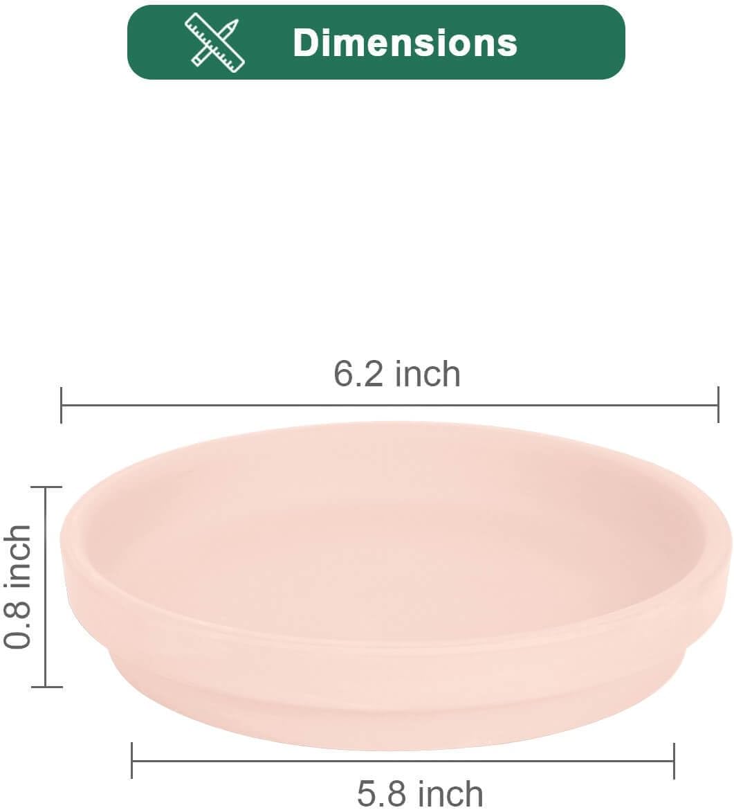 vensovo 6 Inch Pink Terracotta Plant Saucer Pots Tray - 6 Pcs Round Planter Saucers for Indoor & Outdoor Plants, Small Clay Trays Perfect for 5 Inch 5.5 Inch 6 Inch Flower Pot
