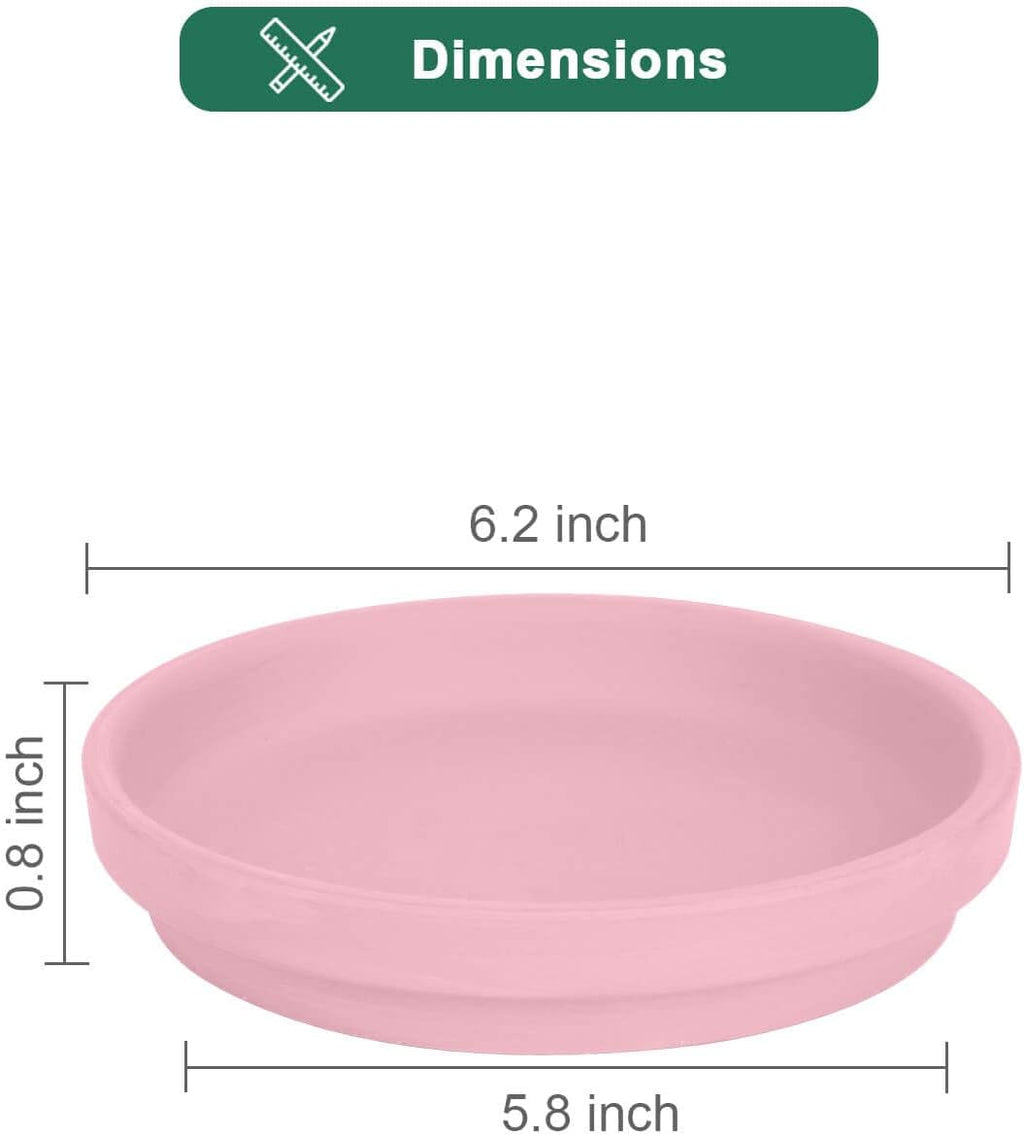 vensovo 6 Inch Peach Pink Terracotta Plant Saucer Pots Tray - 6 Pcs Round Planter Saucers for Indoor & Outdoor Plants, Small Clay Trays Perfect for 5 Inch 5.5 Inch 6 Inch Flower Pot