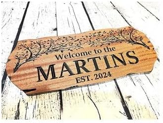 Custom Wooden Signs, Personalized Wood Signs, Custom Wood Signs, Personalized Cabin Signs, Outdoor Wooden Sign, Family Name Signs (Birds and Branches)