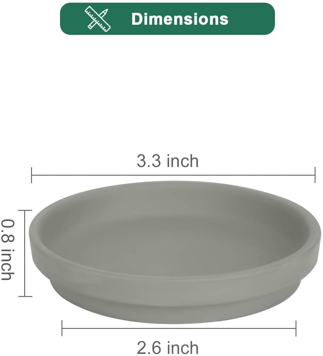 vensovo 3 Inch Grey Terracotta Plant Saucer Pots Tray - 12 pcs Mini Planter Saucers for Indoor & Outdoor Plants, Small Clay Trays Perfect for 2 Inch 2.5Inch Flower Pot