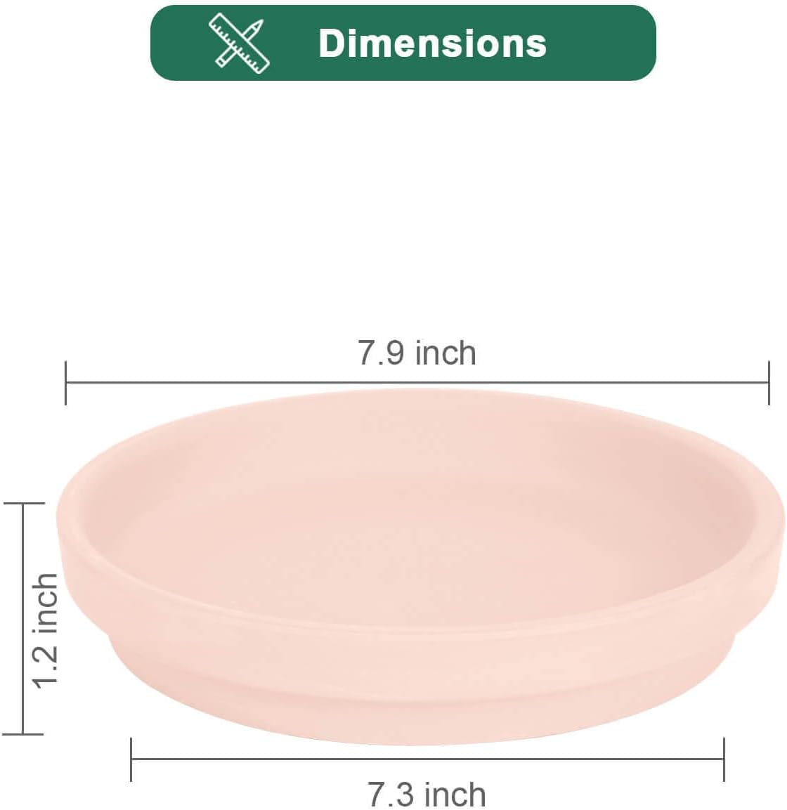 vensovo 8 Inch Pink Terracotta Plant Saucer Pots Tray - 4 Pcs Round Planter Saucers for Indoor & Outdoor Plants, Large Clay Trays Perfect for 7 Inch 7.5 Inch 8 Inch Flower Pot
