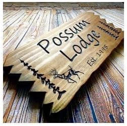 Custom Wooden Signs, Personalized Wood Signs, Custom Wood Signs, Personalized Cabin Signs, Outdoor Wooden Sign, Family Name Signs (Possum Logde Style)