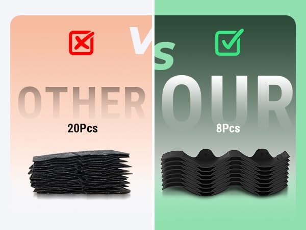 Mars Villa Landscape Edging 10FT, Interlocking Landscape Edging 5.9in Flowerbed Border Edging Plastic Flexible Flower Bed Lawn Edging for Outdoor Pathway, with Stakes（Black, 8PCS）