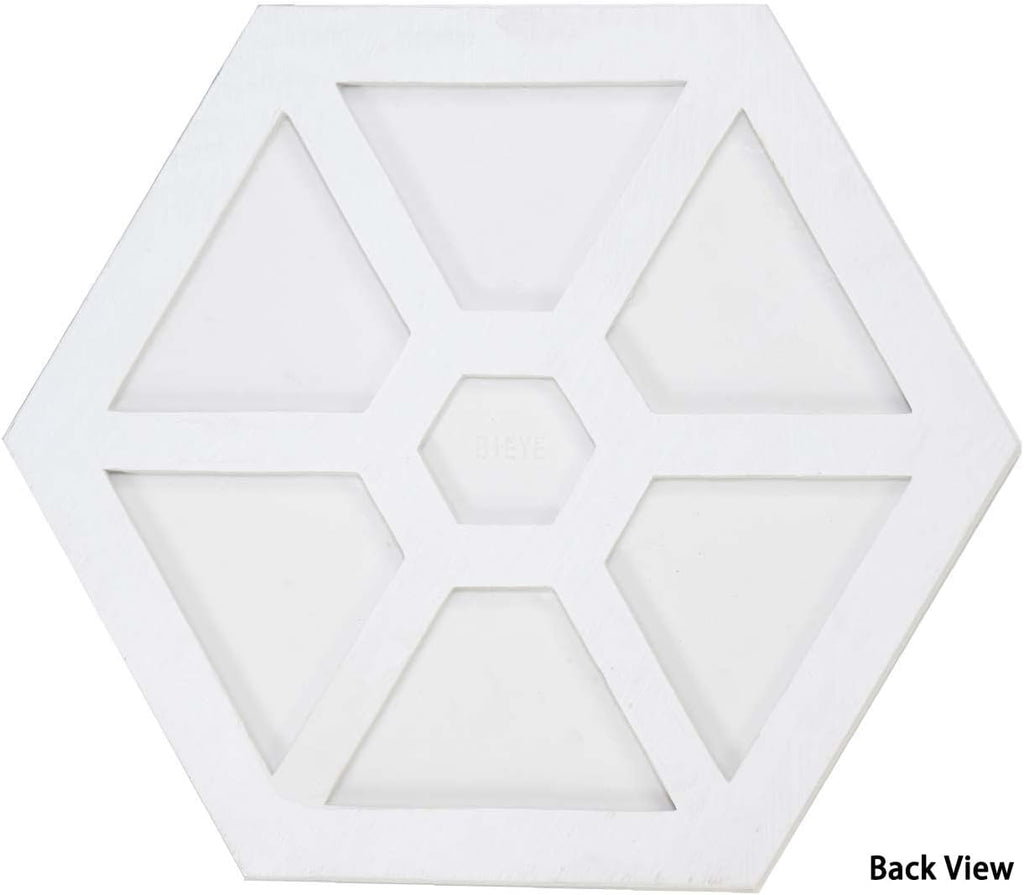 Bieye MSS003 Tiffany Style Stained Glass Mosaic Decorative Stepping Stone for Garden Decor (13" Hexagonal, Hummingbird)