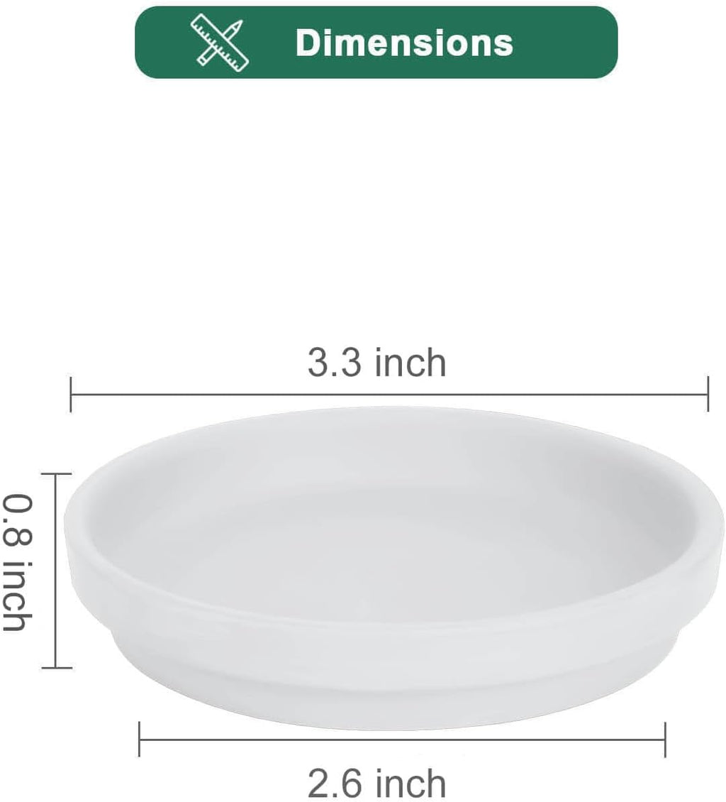vensovo 3 Inch White Terracotta Plant Saucer Pots Tray - 12 pcs Mini Planter Saucers for Indoor & Outdoor Plants, Small Clay Trays Perfect for 2 Inch 2.5Inch Flower Pot