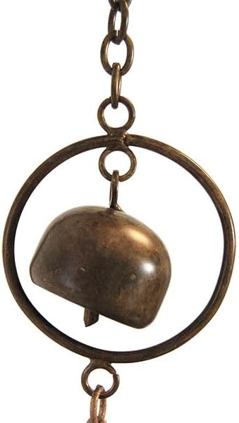 Ancient Graffiti Calla Lilies and Bells Rain Chains, Flamed Copper Colored, Set of 2 (2)