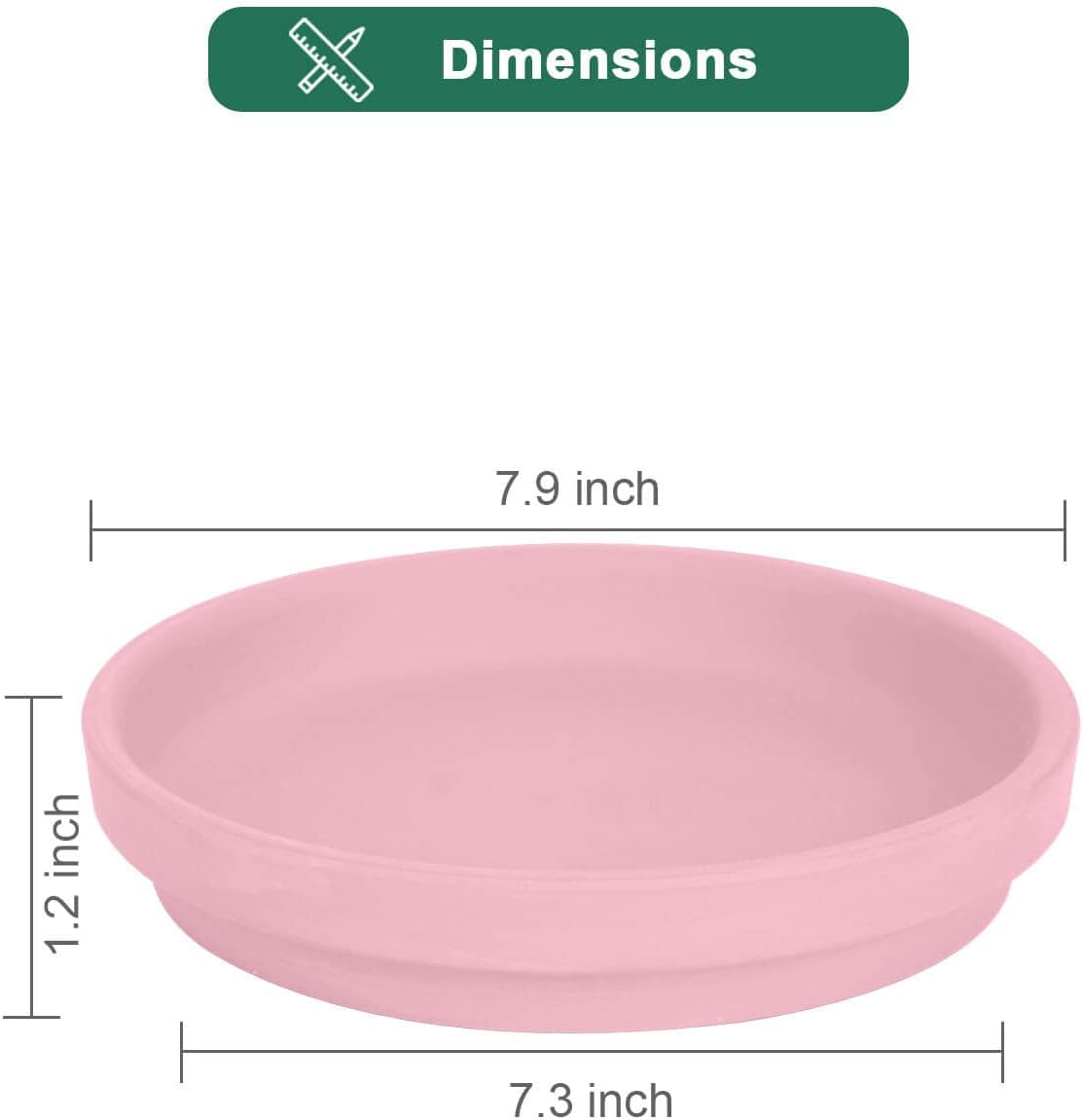 vensovo 8 Inch Pink Terracotta Plant Saucer - 4Pcs Middle Round Saucers, Great for Indoor or Outdoor Use