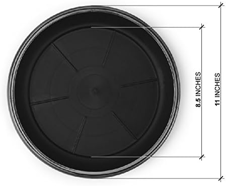 11" Decorative Heavy Duty Tray/Saucer (2 Pack) Rustic Medieval/French Country Look, Pot/Planter Base for Indoor/Outdoor Decor Use. Long Lasting, Reusable Light Weight (11 inches, Silver)