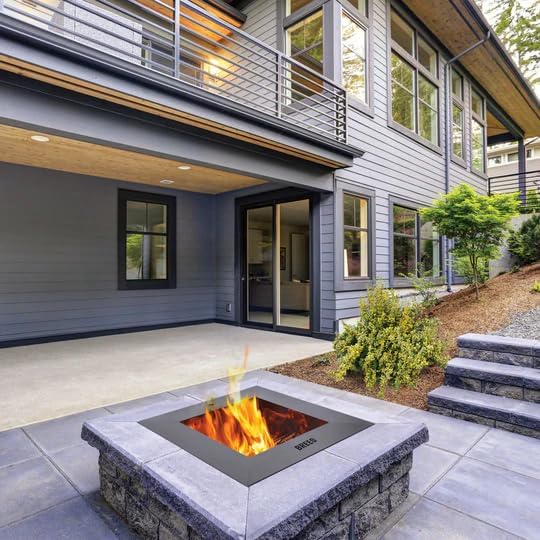 Breeo Zentro Stainless Steel Fire Pit Insert - Smokeless Firepit Ring Insert for Outdoor Fire Pit - for Outside Block, Stone, & Concrete Backyard Firepit Surrounds - Lid Included - Square 24"