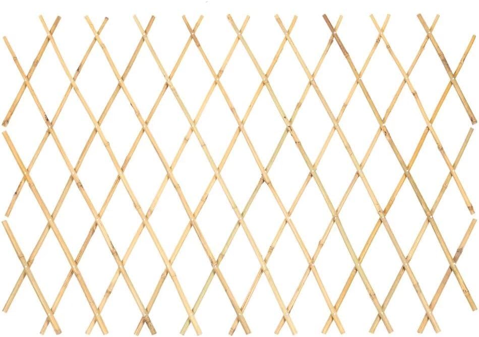 Mininfa Expandable Bamboo Trellis, Expandable Fence 48 by 72 inch, Bamboo Lattice Fence for Dog, Pet, Climbing Plants, Vine, Ivy, Rose