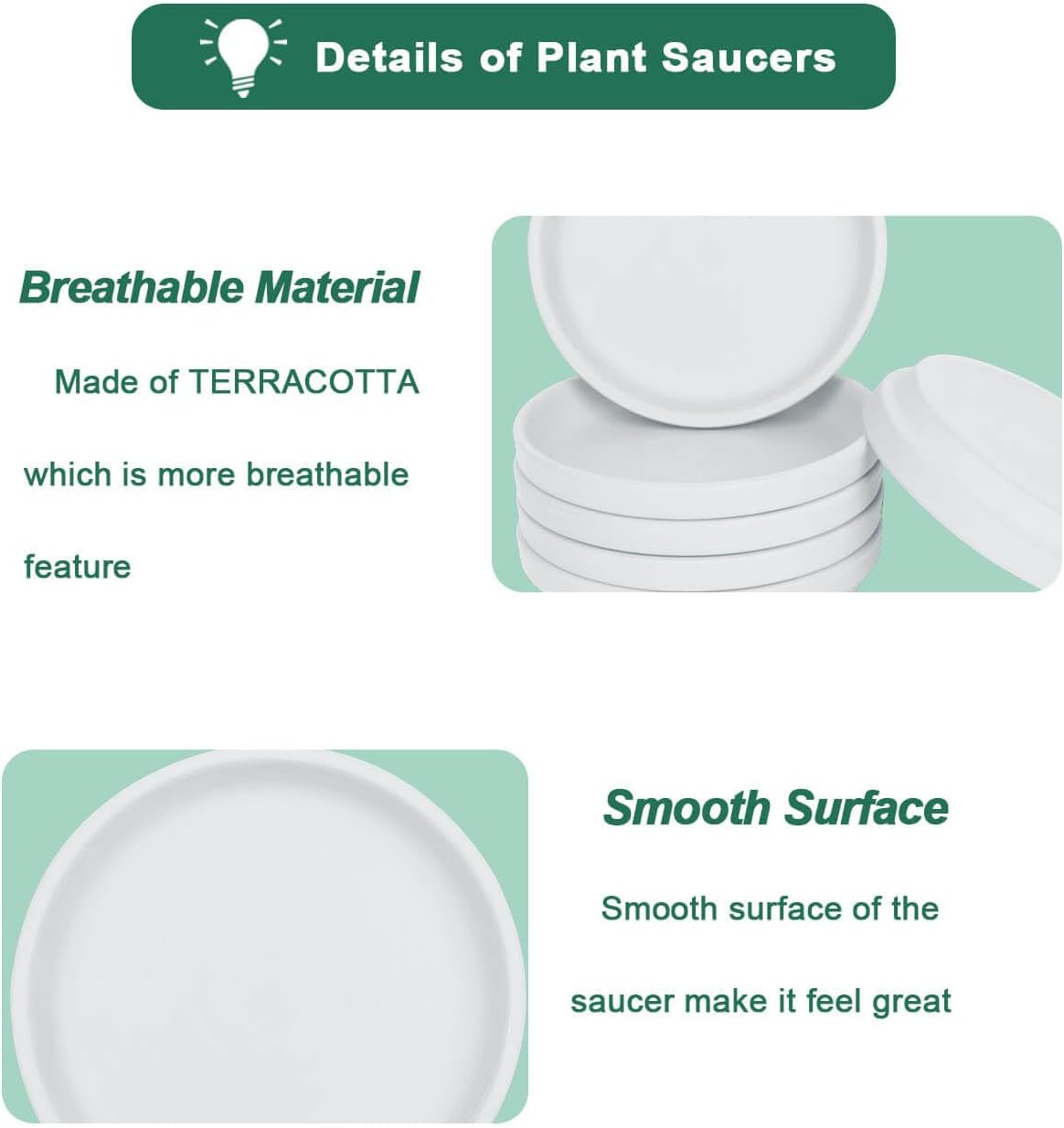 vensovo 3 Inch White Terracotta Plant Saucer Pots Tray - 12 pcs Mini Planter Saucers for Indoor & Outdoor Plants, Small Clay Trays Perfect for 2 Inch 2.5Inch Flower Pot