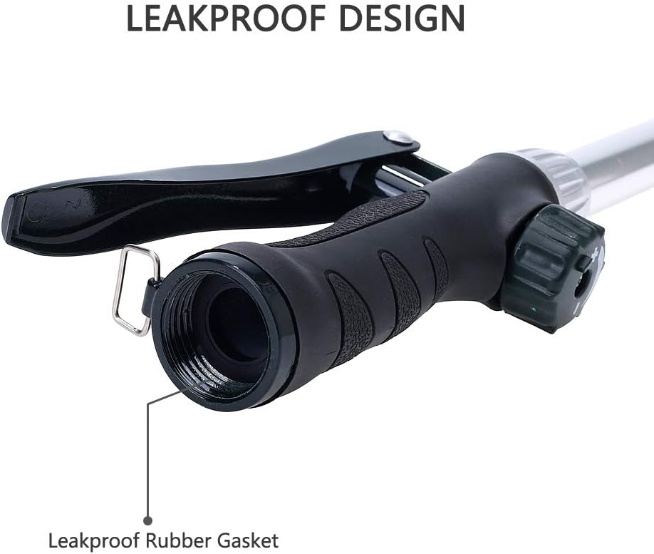 GREEN MOUNT Watering Wand 16-Inch, Heavy Duty Garden Wand with 8 Spray Patterns | Ergonomic & Lightweight for Easy Watering | Ideal for Hanging Baskets, Potted Plants, Window Boxes，Blackish Green