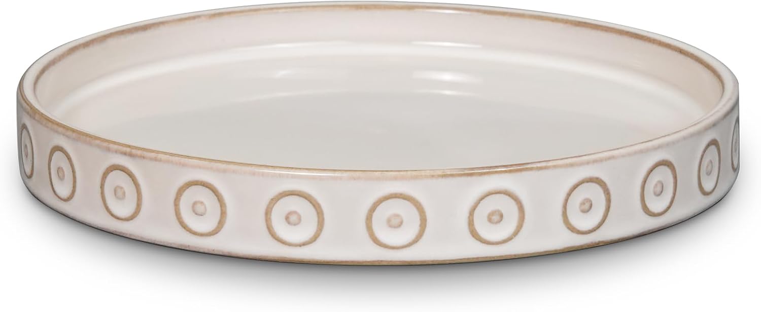 Plant Drip Tray - Ceramic Plant Saucer for Outdoors 9.3 Inch Plant Tray for Indoors No Holes Plant Pot Saucer Plant Dishes to Catch Water Round Plant Drainage Trays White