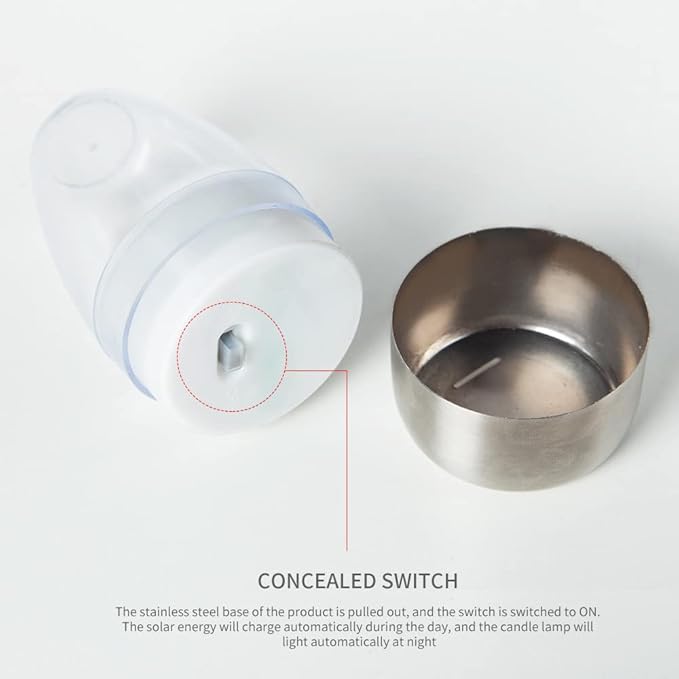 Solar Candle Lights,Flameless Candle Lights,Solar Rechargeable Tea Wax lamp,6 flameless Candle Light, Suitable for Wedding, Valentine's Day, Halloween, Christmas (Tea Light)