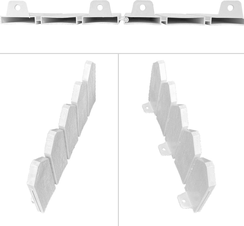 Landscape Edging Kit 6.7 in Tall Decorative Double-Sided Wood-Look Fence Garden Border, Flower Bed Edging with 30 Anchoring Spikes, 13.9 Foot Kit (White)