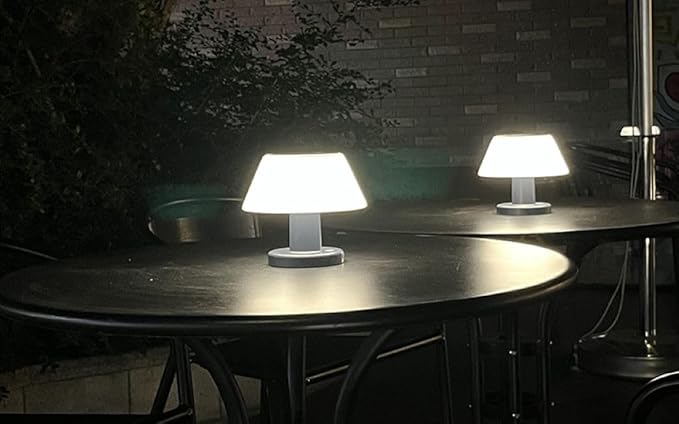 Solar Table Lamp Rechargeable Cordless - 4 Modes USB/Solar Charging Indoor Outdoor, IP54 Waterproof, 4000K Neutral White Light for Living Room/Garden/Study/Patio
