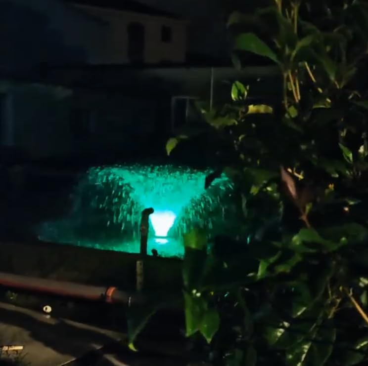 RGB LED Pond Fountain Aerator,with Color-Changing Light Show, 10000 GPH Floating Aerating Pump, 35ft Power Cord, Time Control, Perfect for Ponds & Lakes (RGB)