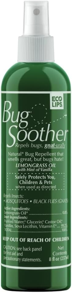 Bug Soother Spray 8 oz - Natural Insect, Gnat and Mosquito Repellent & Deterrent - Safe Bug Spray for Adults, Kids, Pets, & Environment - Made in USA