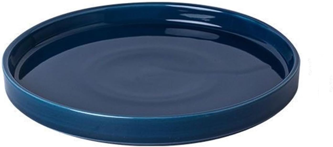 Blue Ceramic Pot Saucer - Drainage Tray for Indoor and Outdoor Flower Plant Pots and Planters, 12 Inch