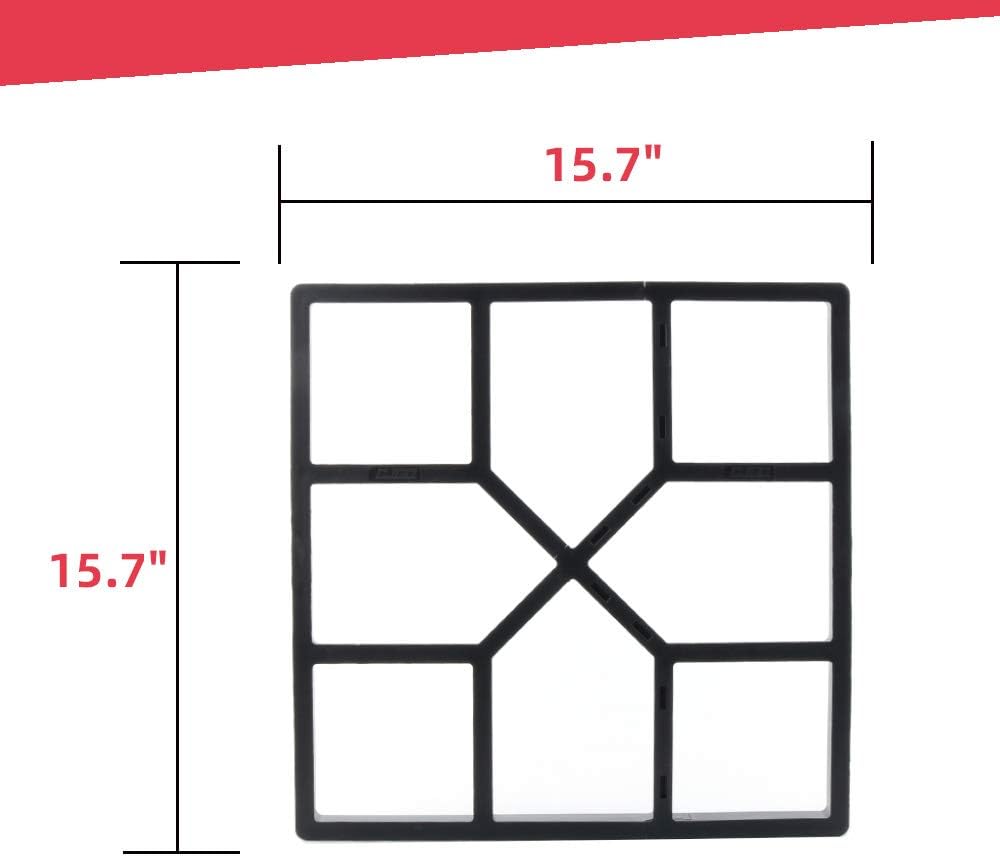 Anothera 15.7"x15.7"x1.57" Walk Maker Reusable Concrete Path Maker Molds Stepping Stone Paver Lawn Patio Yard Garden DIY Walkway Pavement Paving Moulds (Square)