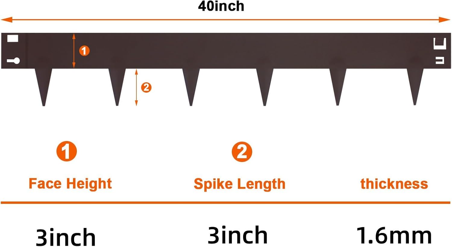 5 Pack Steel Landscape Edging,Metal Landscape Edging 40 Inch Strips, Metal Garden Edging 6 inch Depth, Steel Edging for Landscaping