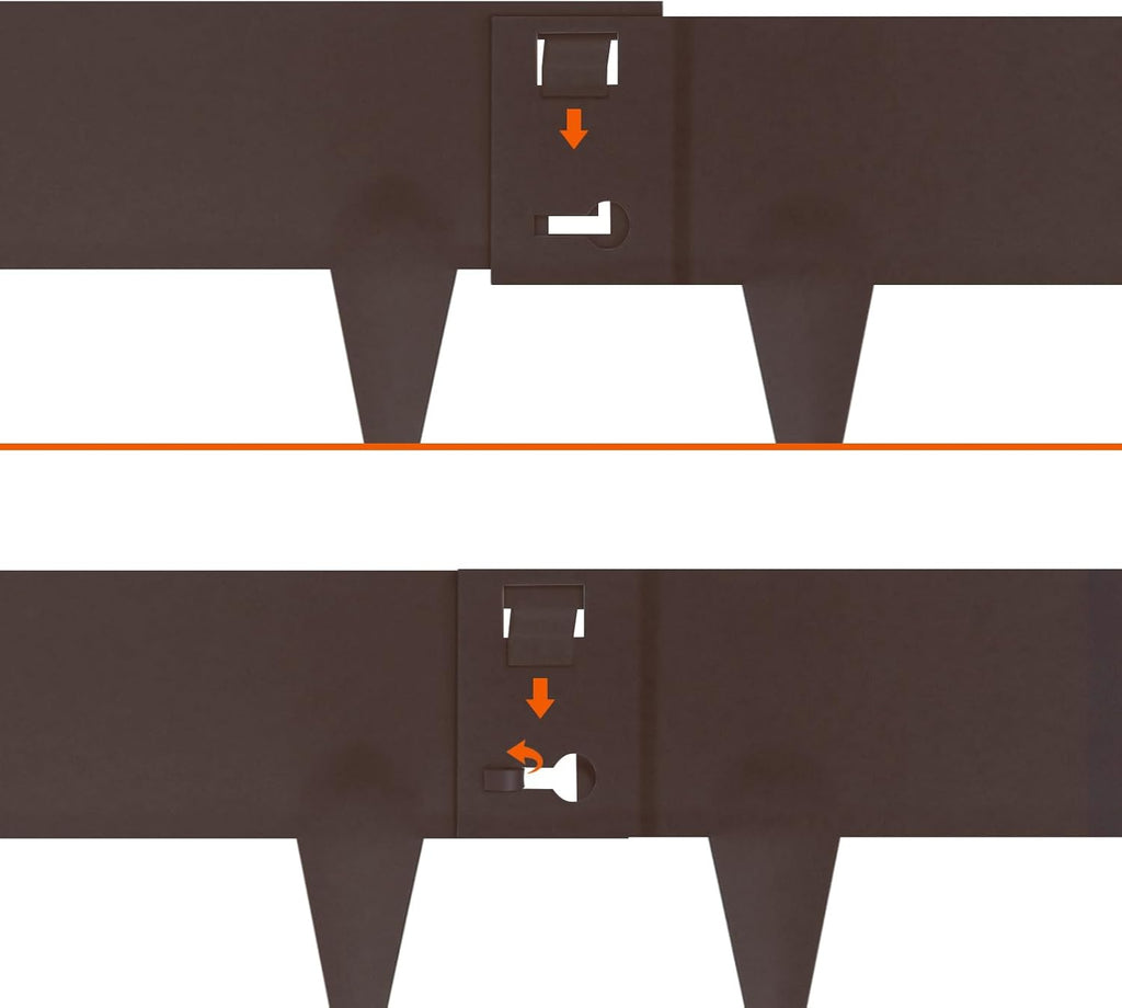 5 Pack Steel Landscape Edging,Metal Landscape Edging 40 Inch Strips, Metal Garden Edging 6 inch Depth, Steel Edging for Landscaping