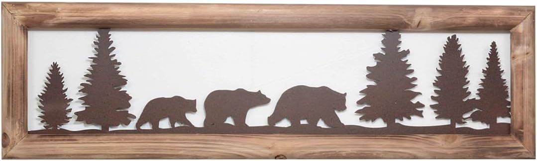 BLACK FOREST DECOR Bear Family Metal & Wood Wall Art