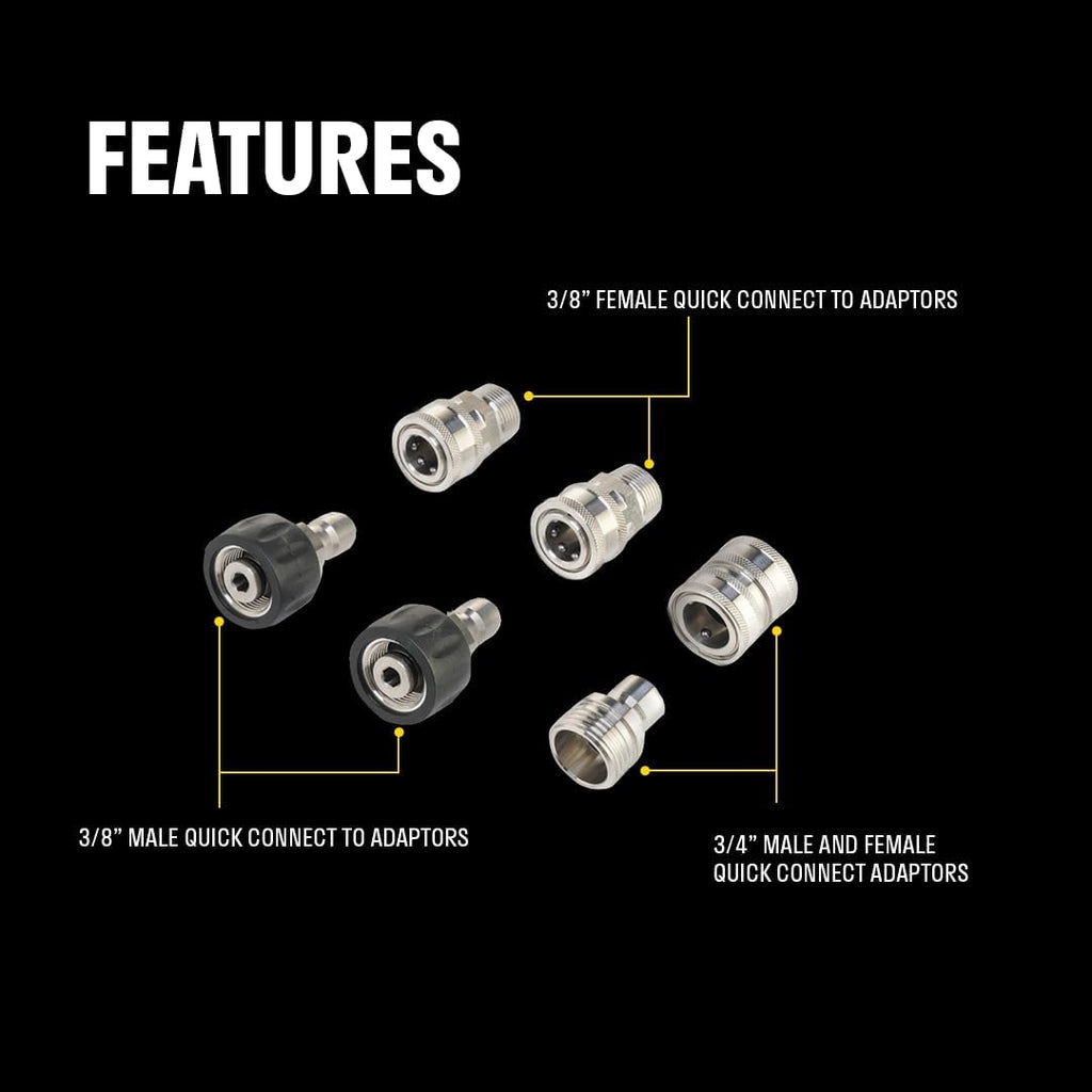 ACTIVE Quick Connect Kit M22-14mm for all type of Pressure Washers, Male Female 304 Stainless Steel Quick Disconnect Kit for Power Washer, Operating with Max 4000 PSI & 12 GPM at a temperature of 212F