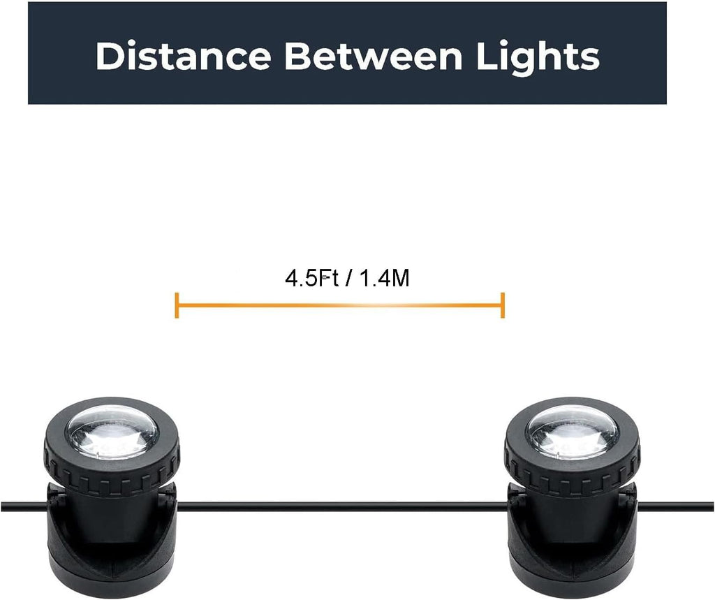 Warm White Pond Lights, Underwater Landscape Spotlights, IP68 Waterproof Submersible Fountain Lights for Garden Yard Aquarium Pond Fountain Waterfall (3 Lights)