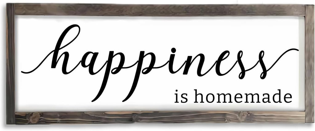 Dazingart Happiness is Homemade Sign, Farmhouse Kitchen Sign,Rustic Wooden Kitchen Wall Decor for Dining Room (Happiness)