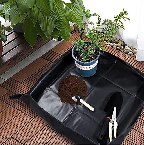 BIUWING 2PCS 39.4" x 39.4" Large Plant Repotting Mat Waterproof Transplanting Mat Indoor Plant Potting Mat Portable Gardening Mat Foldable Garden mat