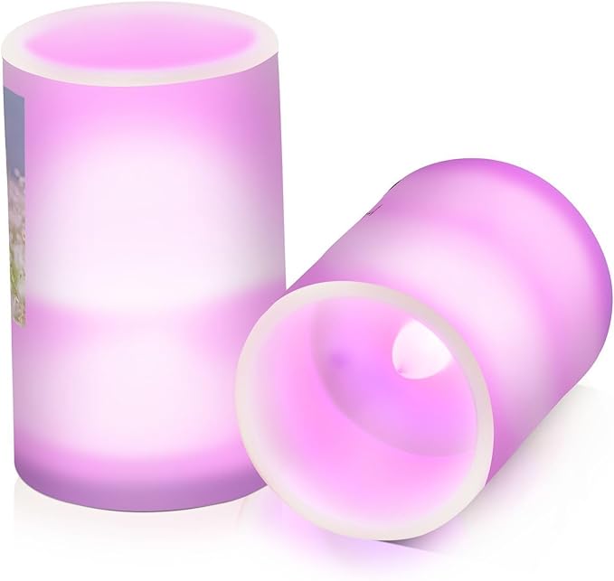 Vdsrup Flameless Candles Set of 2 Memorial Pet LED Candles with Timer Battery Operated Customize Candle Lights Flickering with Remote for Home Bedroom Decor