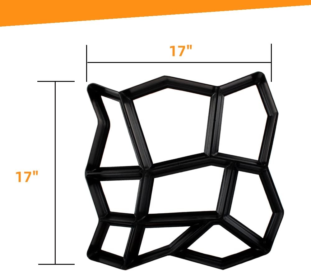 Avalution Reusable Concrete Mold 17"x17"x1.6" Walker Maker Courtyard Stepping Stone Molds Lawn Garden DIY Paving Mold(Irregular)
