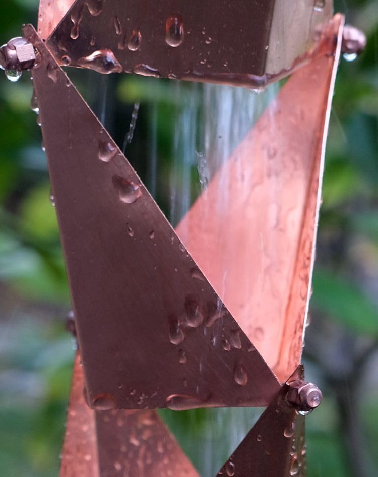 Nutshell Stores Origami Rain Chain - Copper - 18 Feet