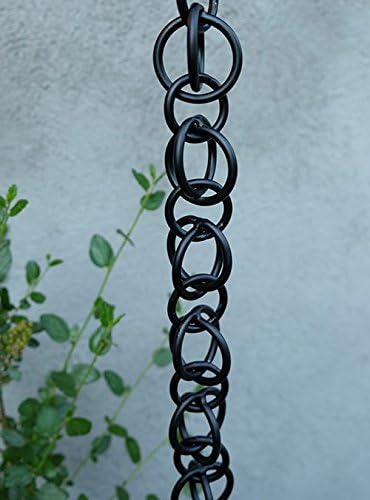 Nutshell Stores Double Loops Rain Chain - Black - 7 Feet