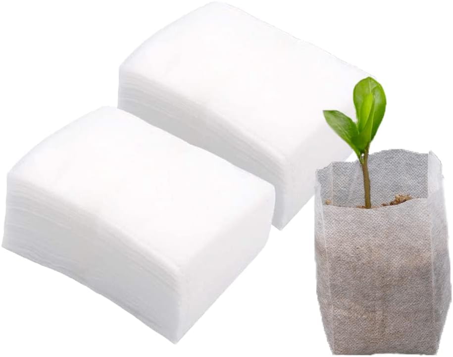 100Pcs Nursery Growing Bags,Non-Woven Fabric Seedlings Grow Bag for High Seedling Survival Rate,Plant Bags for Planting,Garden Seed Starters Pouch Small（4.2"x4.2"）