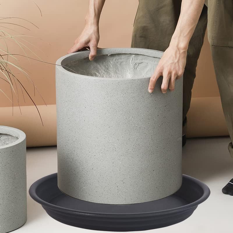 4 Pack of 18 19 inch Plant Saucer Drip Tray, Large Deep Plastic Flower Planter Saucers and Drip Trays for Indoors Outdoors, Bath Baths Bowls, Heavy Durable Plant Plate Water Catcher (18", Black)