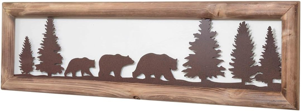 BLACK FOREST DECOR Bear Family Metal & Wood Wall Art