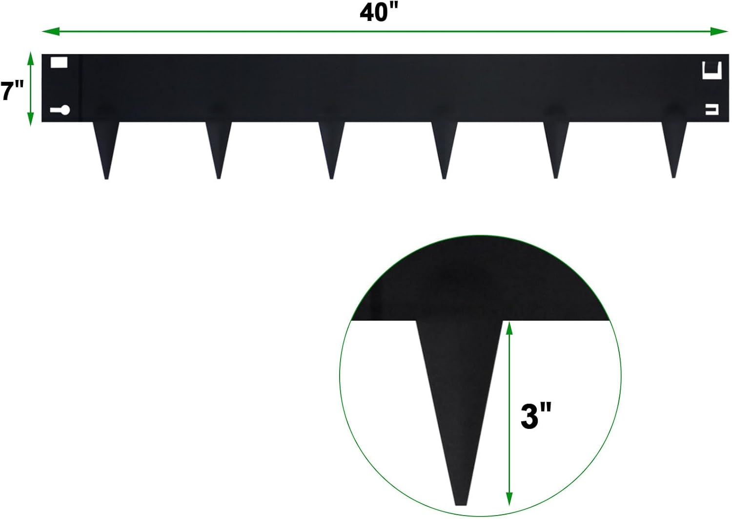 5 Pack Steel Landscape Edging,Metal Landscape Edging 40 Inch Strips, Metal Garden Edging 7 inch Depth, Steel Edging for Landscaping
