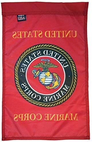 FlagSource U.S. Marine Corps Nylon Military Flag, Made in The USA, 18x12"