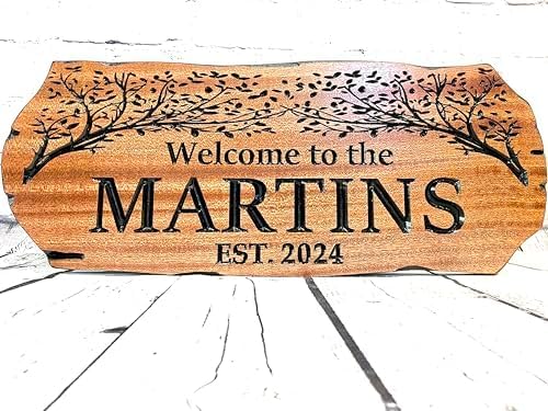 Custom Wooden Signs, Personalized Wood Signs, Custom Wood Signs, Personalized Cabin Signs, Outdoor Wooden Sign, Family Name Signs (Birds and Branches)
